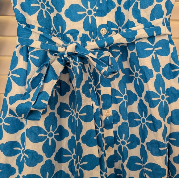 NWT Boden Paisley Tiered Shirt Dress - Indigo Floral Tile Pattern - Picture 5 of 9